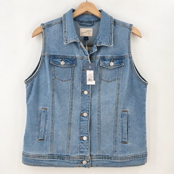 Universal Thread Jackets & Blazers - Universal Thread Coastal Cowgirl Denim Vest Women L Coastal Boho Western Indie